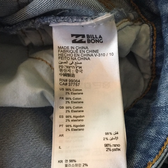 Billabong Lite Hearted Distress Laceup shorts 27 - Picture 10 of 11